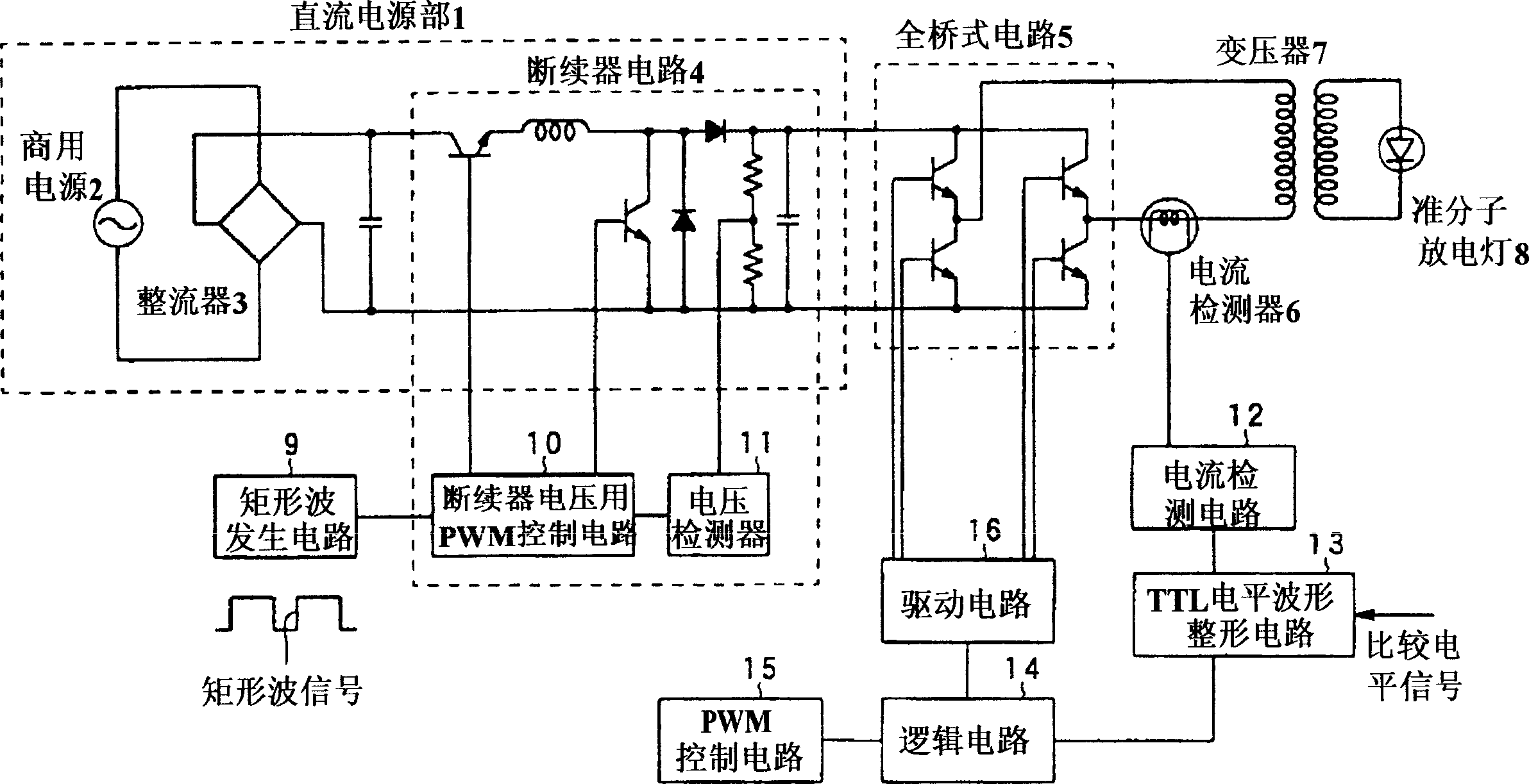 Light modulating apparatus for quasi-molecular discharge lamp