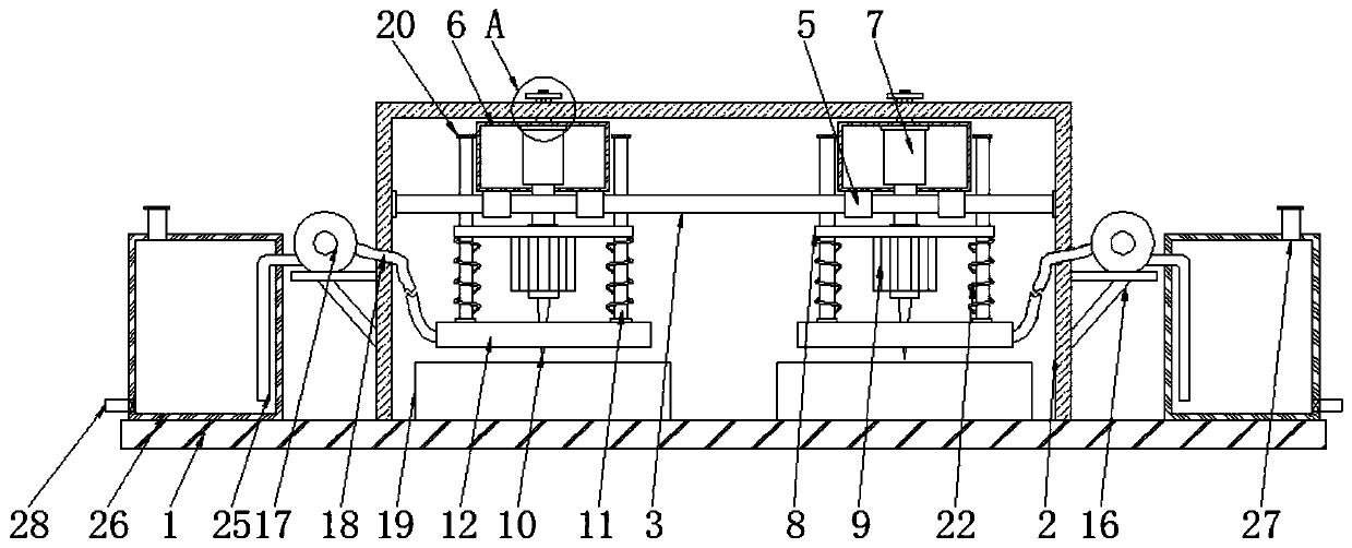 Drilling device for automobile part processing