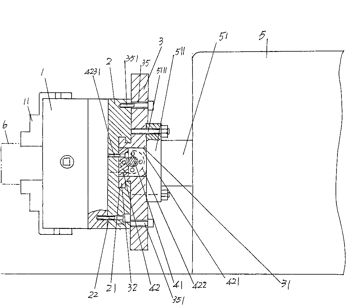 Clamp structure used for eccentricity molding machining of glass mold