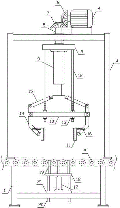 Packing container rotating device