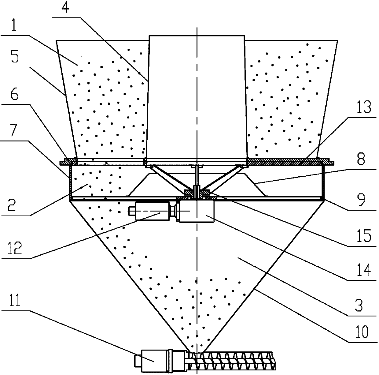 Feeding device for continuously-circulating drying equipment