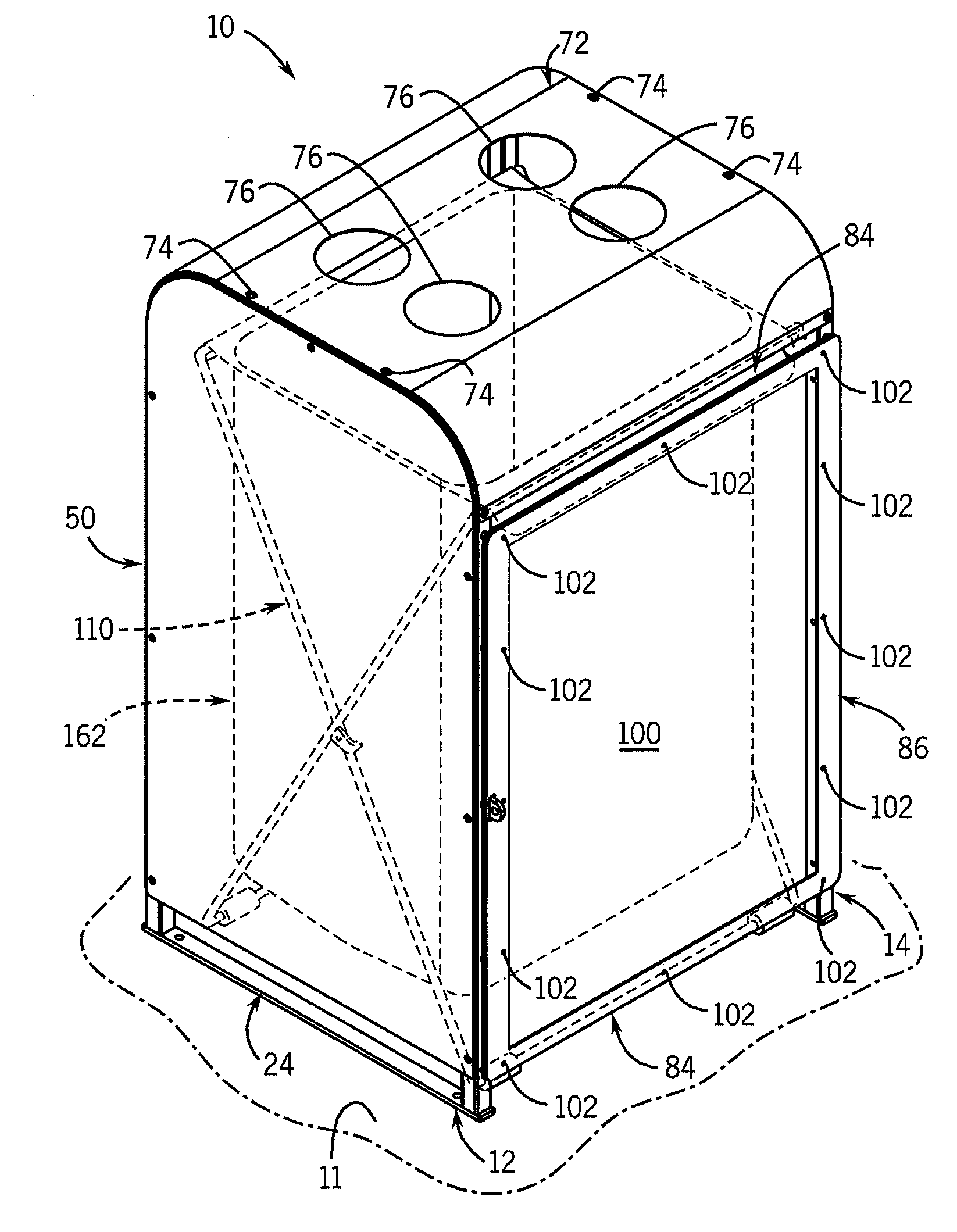 Bag support for recycling center