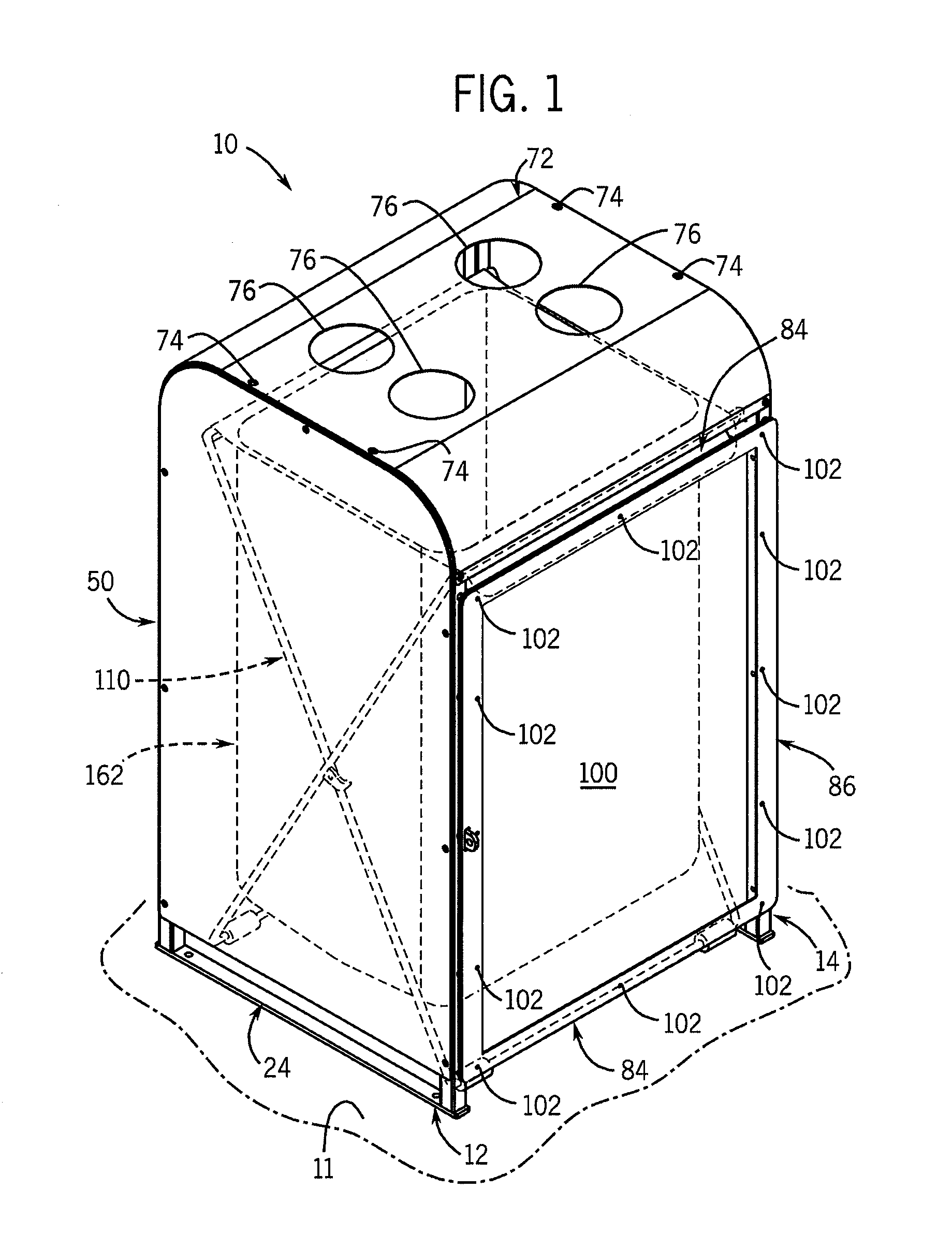 Bag support for recycling center