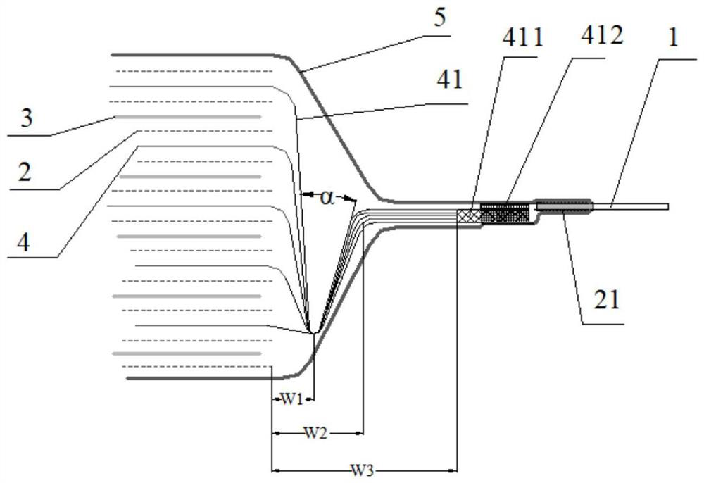 Power battery current collector tab shaping method and battery thereof