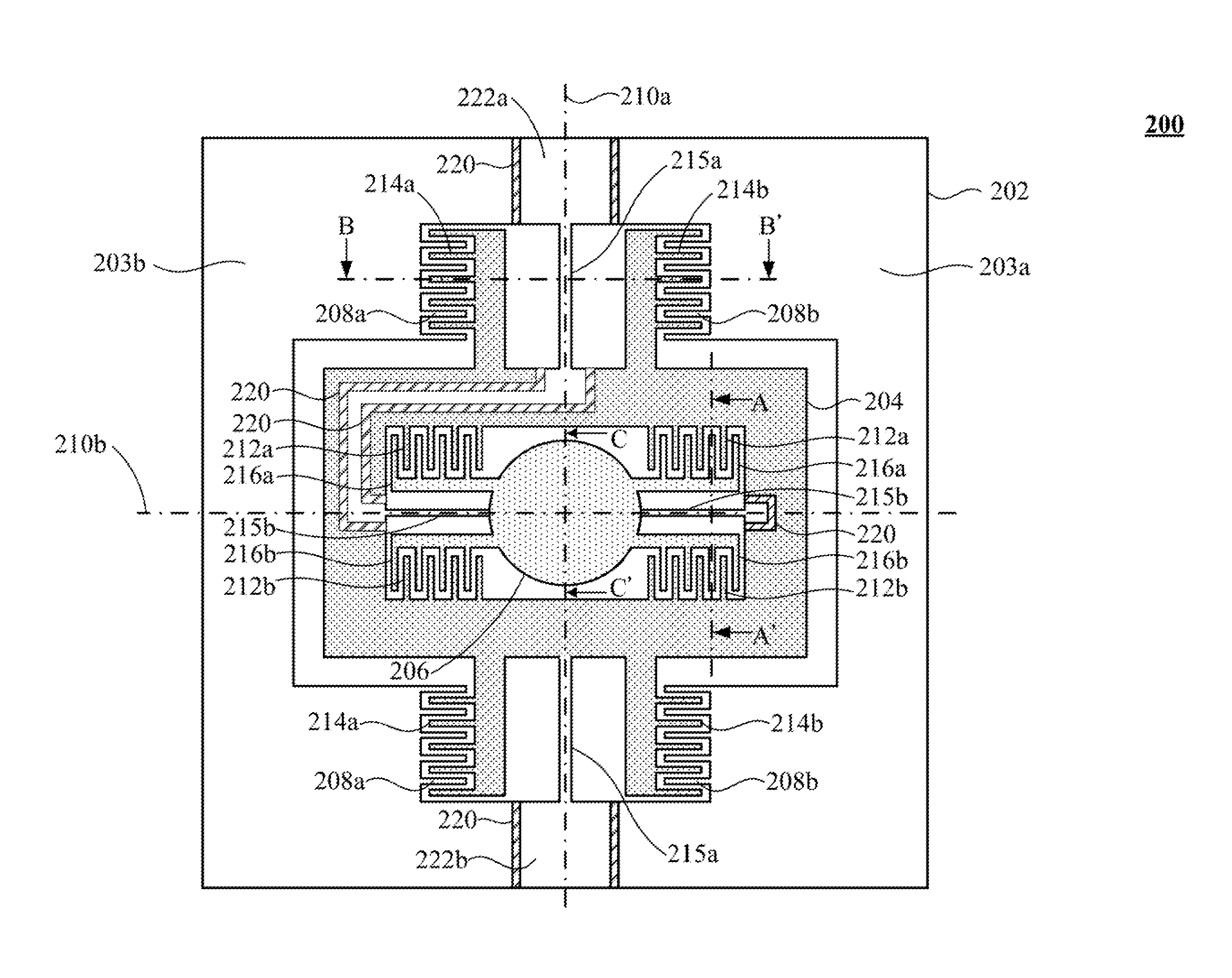 Two-dimensional comb-drive actuator and manufacturing method thereof