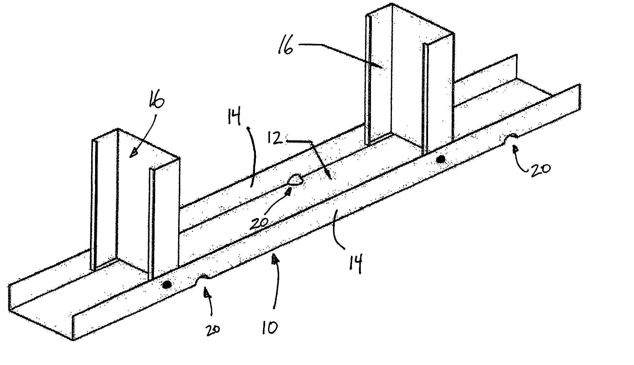 Footer track with moisture vent