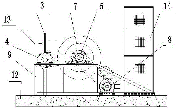 On-line winding device for waste edge for aluminum processing equipment