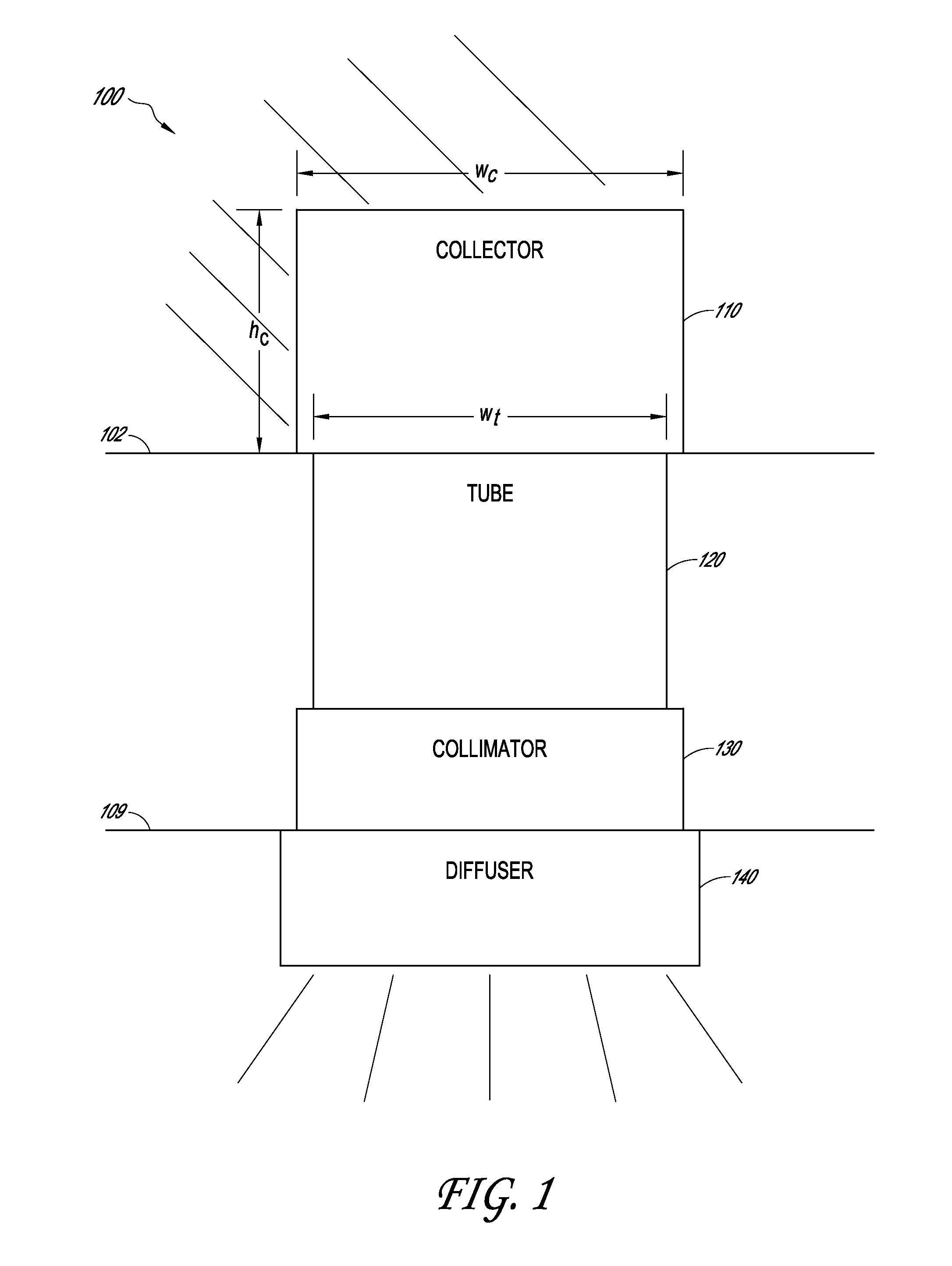 High aspect ratio daylight collectors