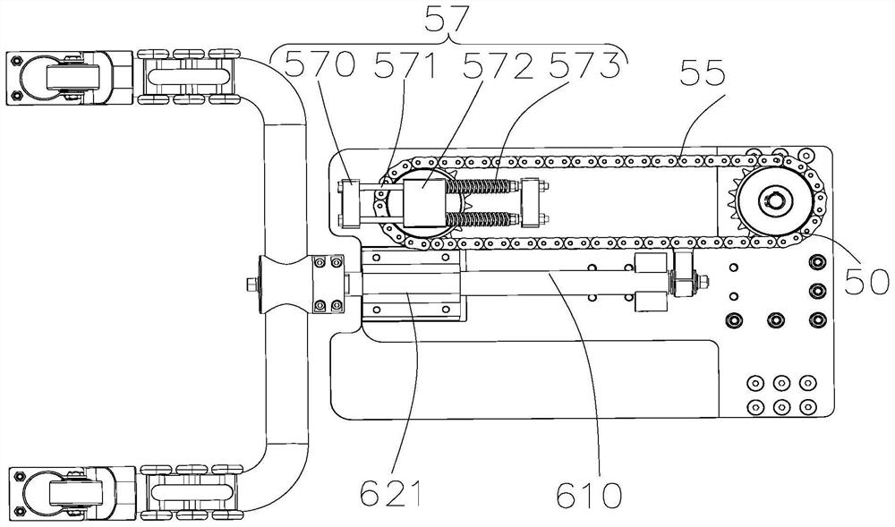 A telescopic chassis and a rollator