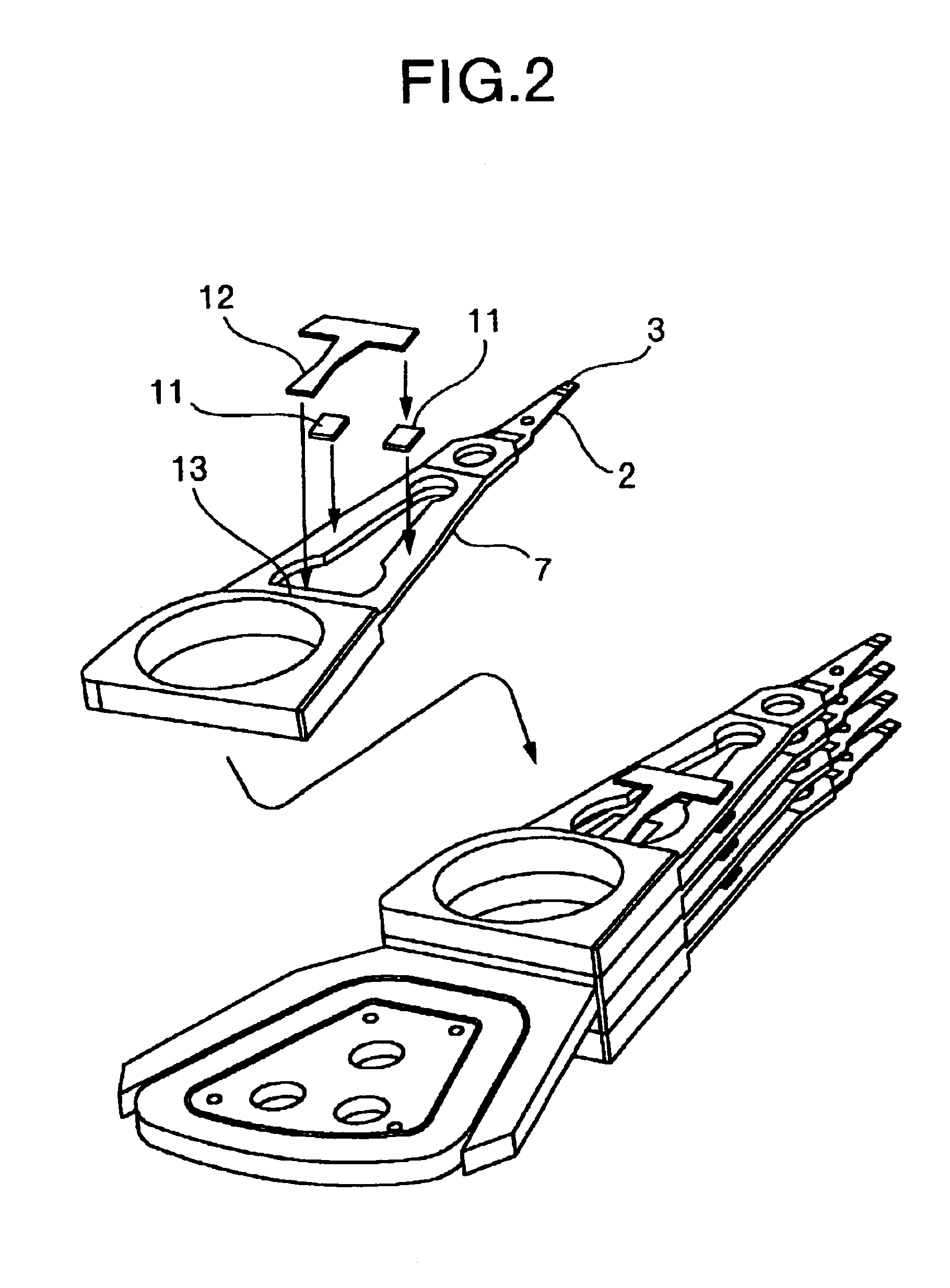 Carriage arm assembly for magnetic disk drive