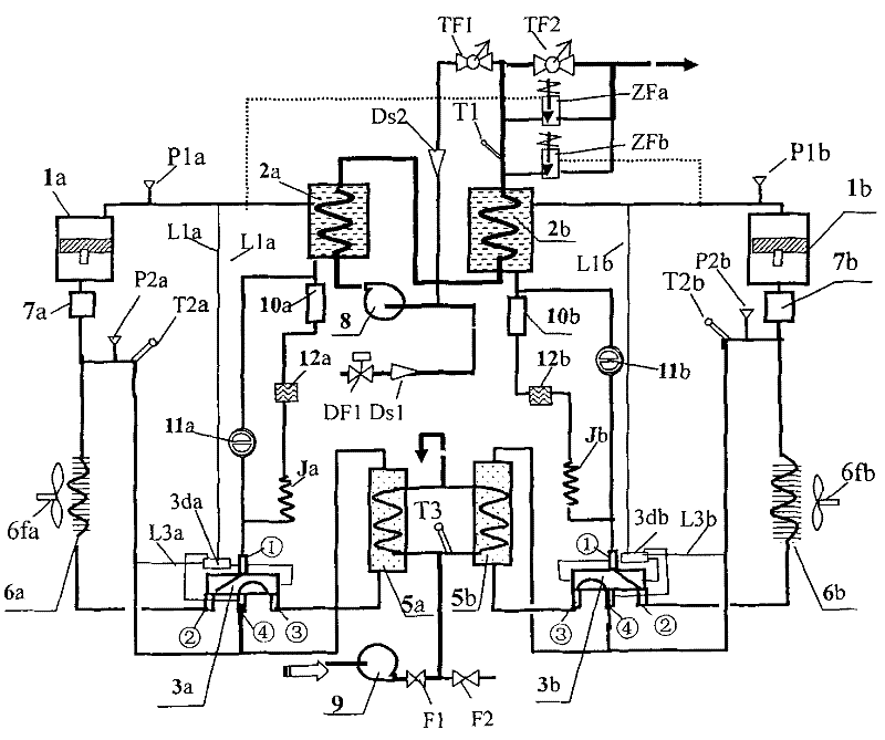 Mutual defrosting method for air source heat pump water heater and five-cycle dual heat source heat pump water heater