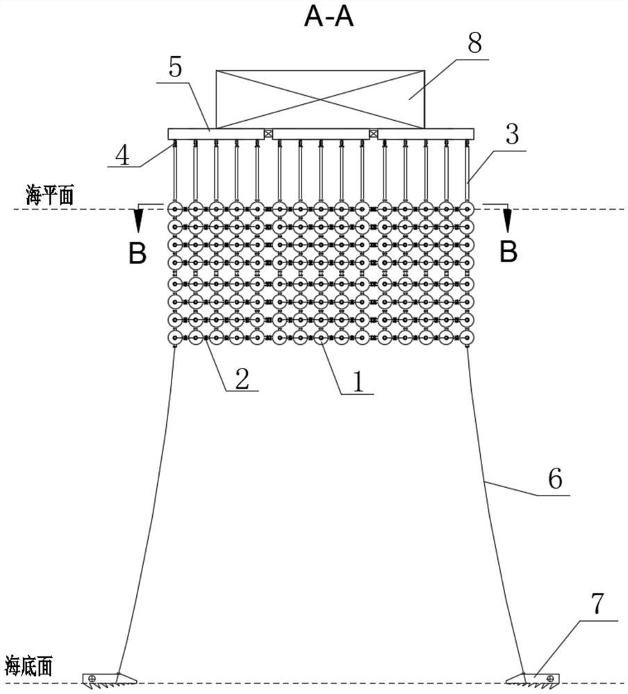 Full-floating offshore floating platform with modular space truss structure