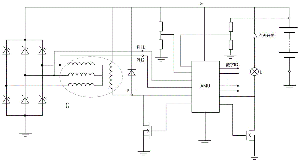 Voltage regulator system of automobile high-power generator