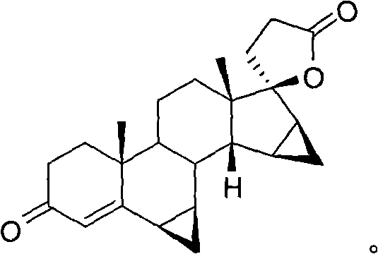 Whorl[(5 beta, 6 beta, 15 beta, 16 beta-dimethylene-androstane-14 beta-hydrogen-5, 7-diene-3-ketone)-17 alpha-2'-(1'-oxygen-cyclopentane-5'-ketone)] and synthesis process
