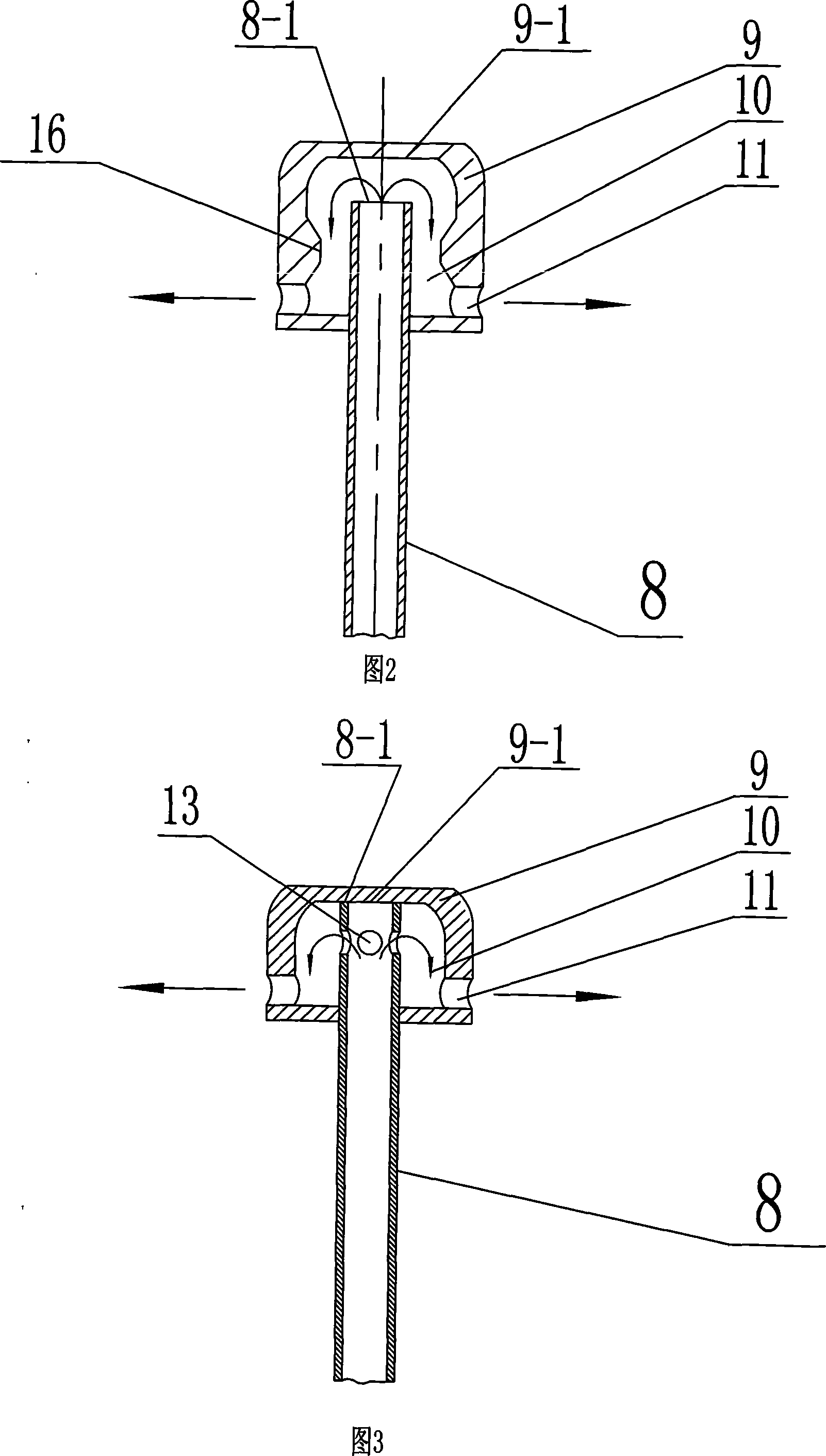 Fluidized bed combustion device with wall surface-center combined supplying secondary air