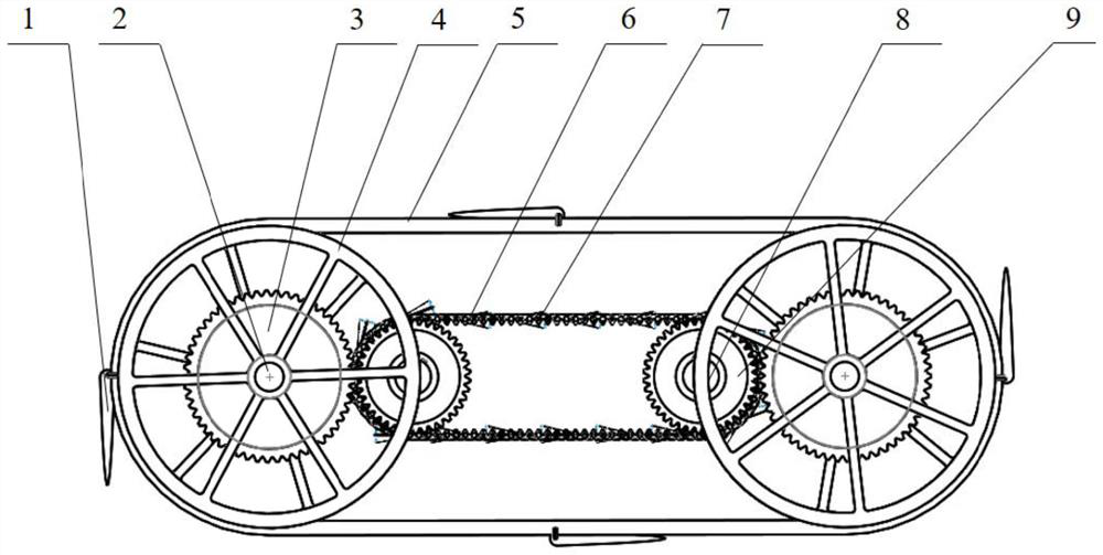 A lift-drag combined double-chain water turbine