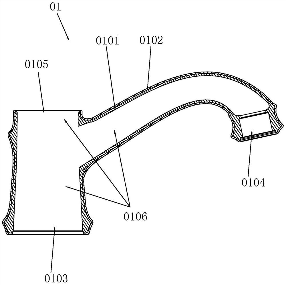 A water outlet pipe forming process and the water outlet pipe