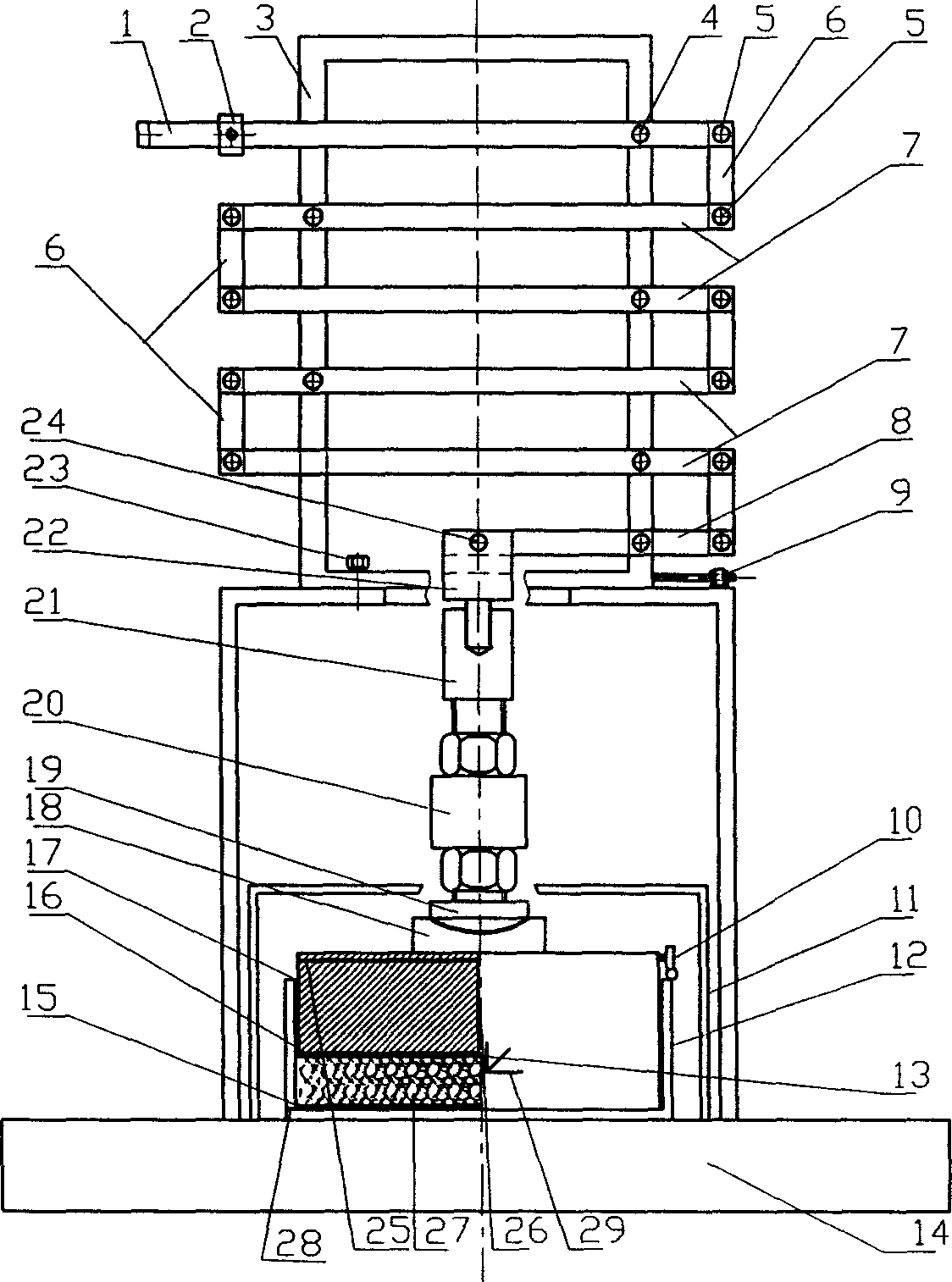 Testing method of polyphase coupling creep of fragmented rock body and equipment thereof