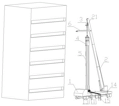 A high-rise evacuation elevator rescue vehicle