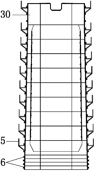 Construction method for hollow thin-walled high pier non-bracket formwork turnover of railway