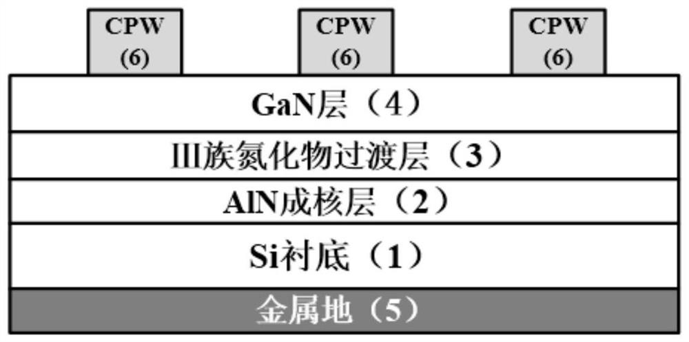 Si-based GaN millimeter wave transmission line structure and preparation method