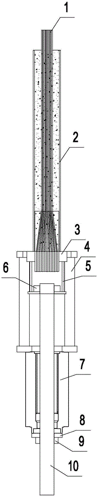 Whole-bundle drawing device assembly for replacing hoisting rod and cleaning hole and steel wire and hole cleaning method for detaching old hoisting rod of arch bridge thereof