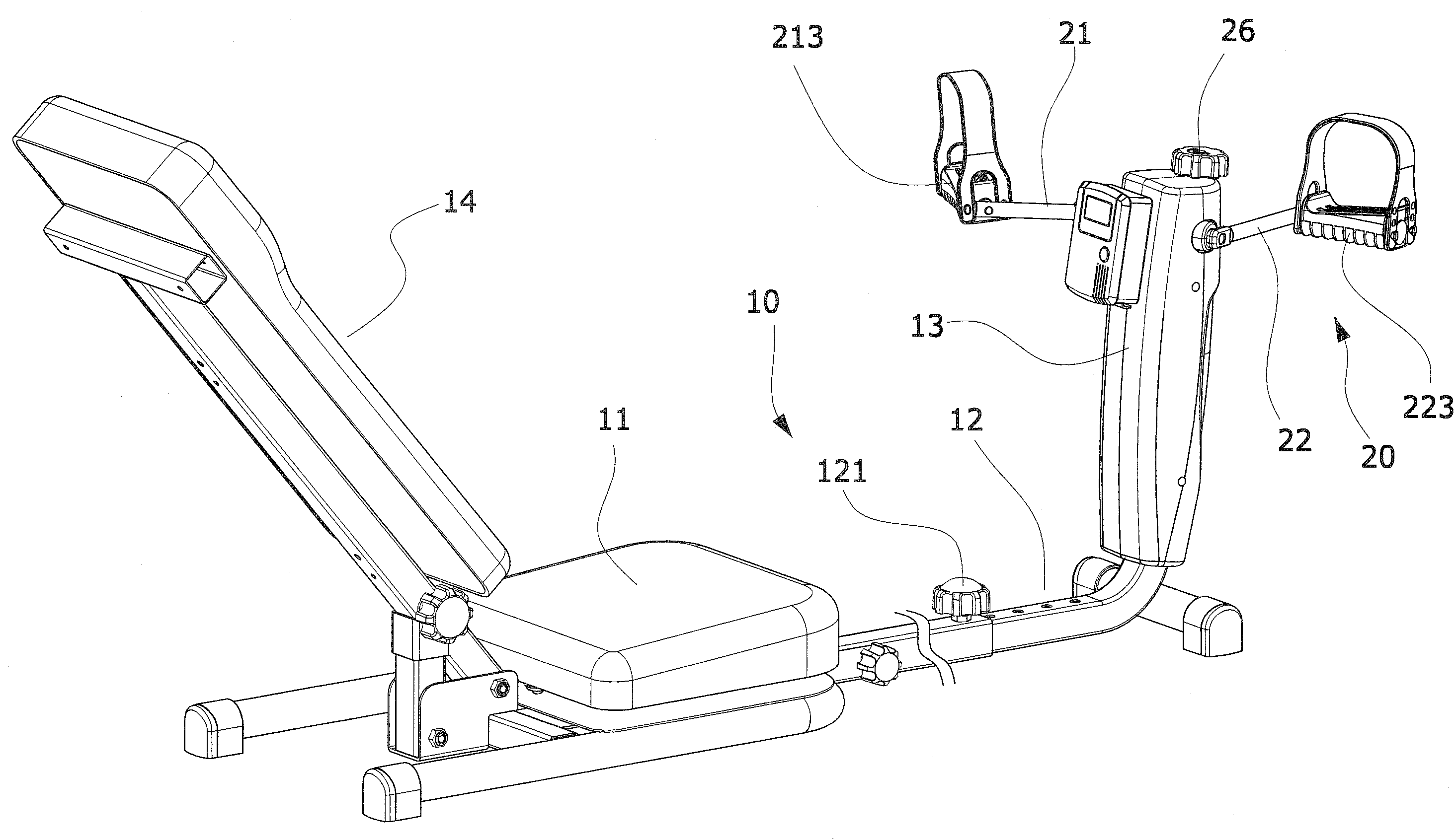 Crossover exercise recumbent bike