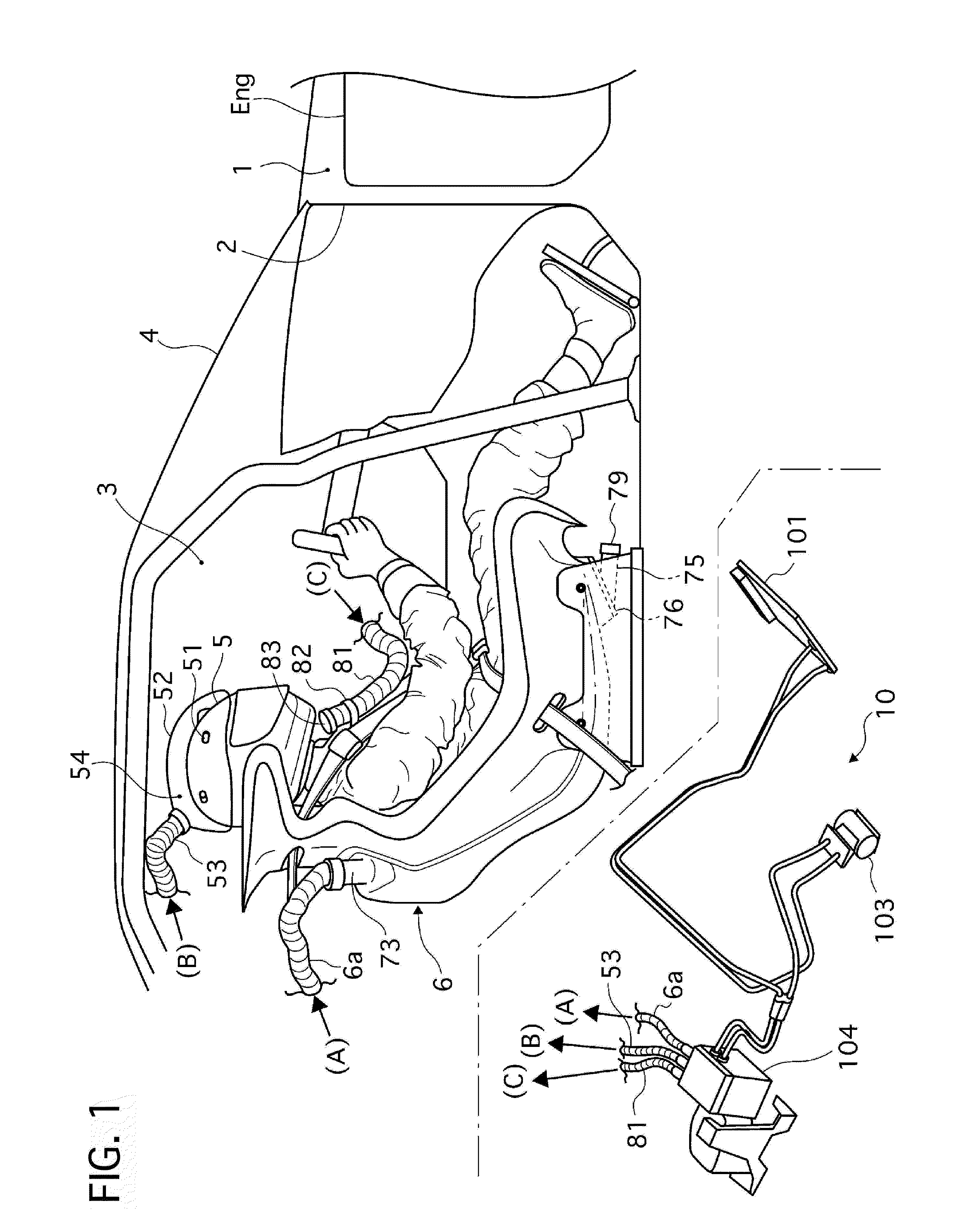 Racing bucket seat and cooling system for racing car with the same