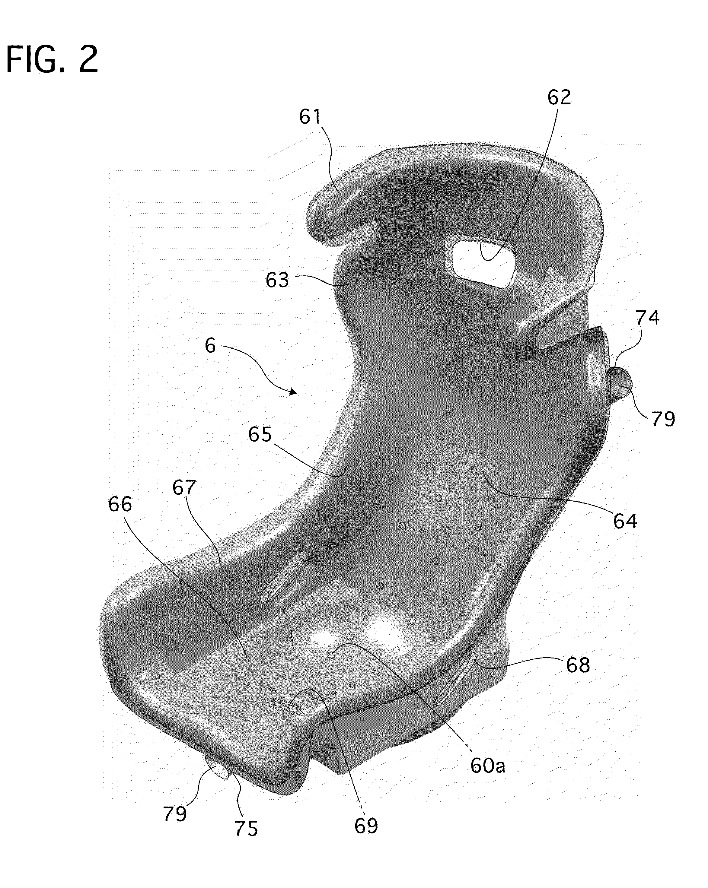 Racing bucket seat and cooling system for racing car with the same