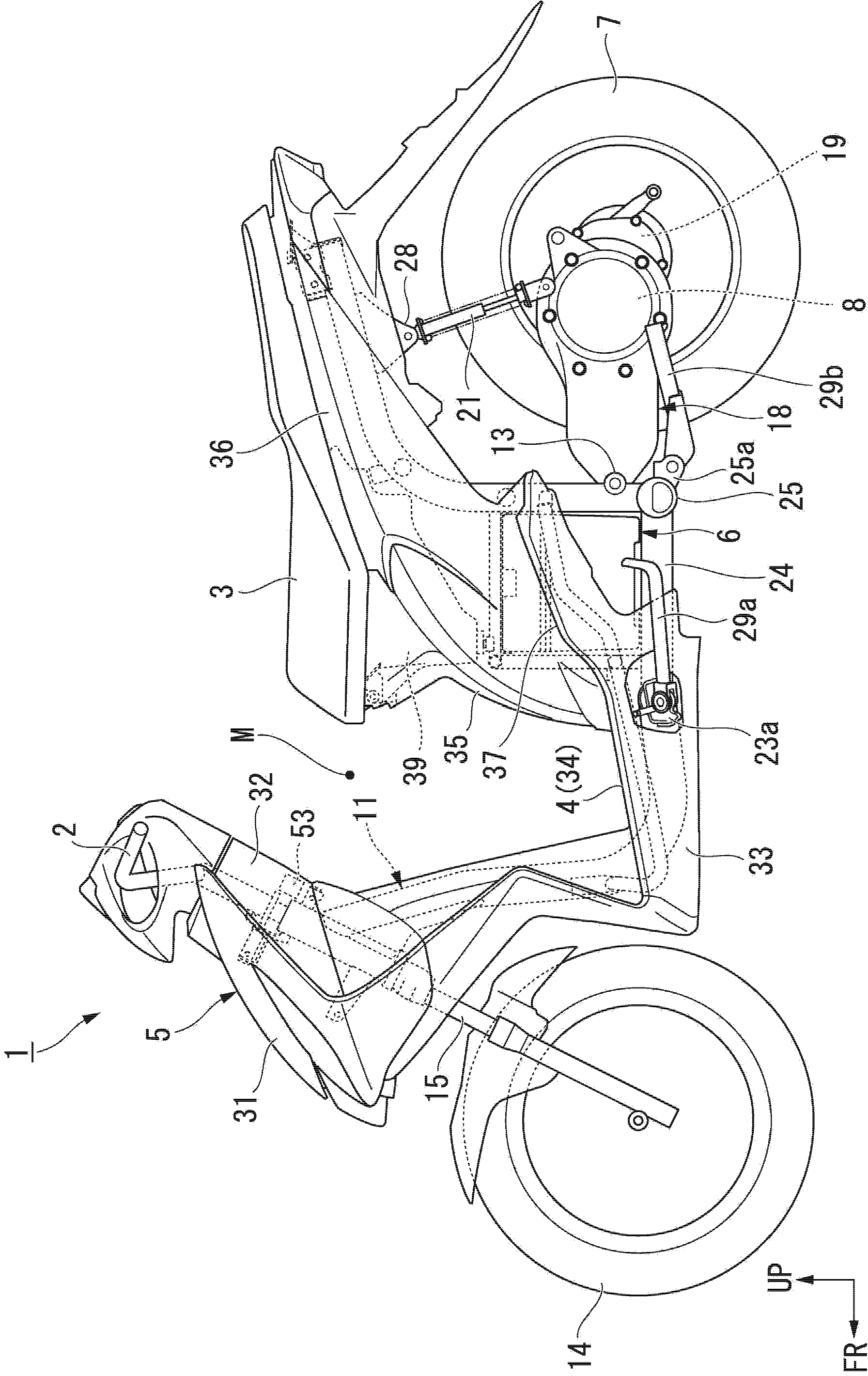 Motor scooter type electric vehicle