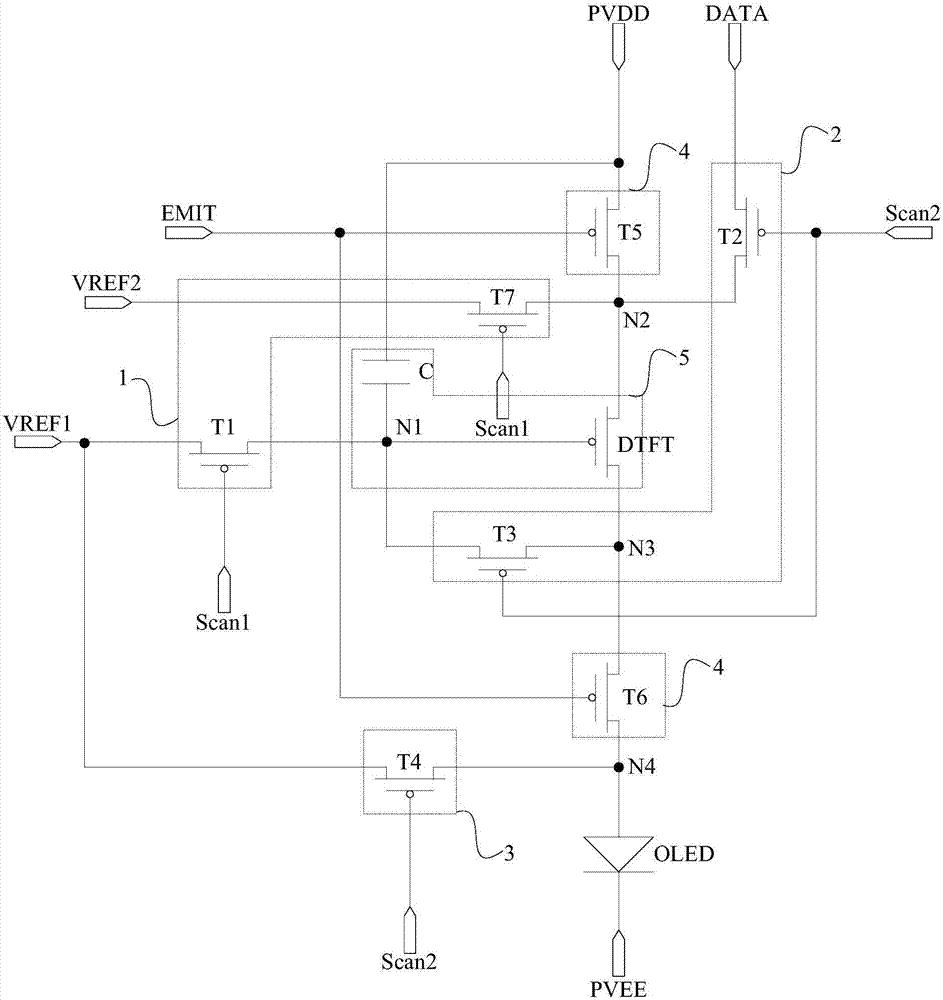 Pixel circuit, driving method of pixel circuit and organic electroluminescence display panel