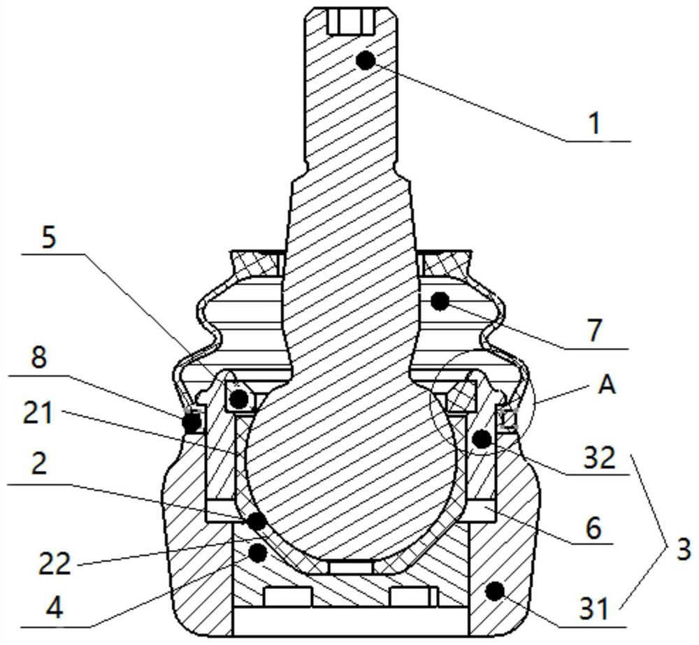 Novel split type ball pin