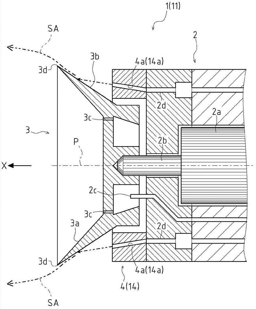 Rotary atomizing painting device