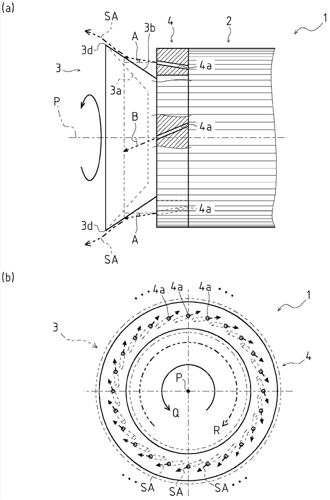 Rotary atomizing painting device