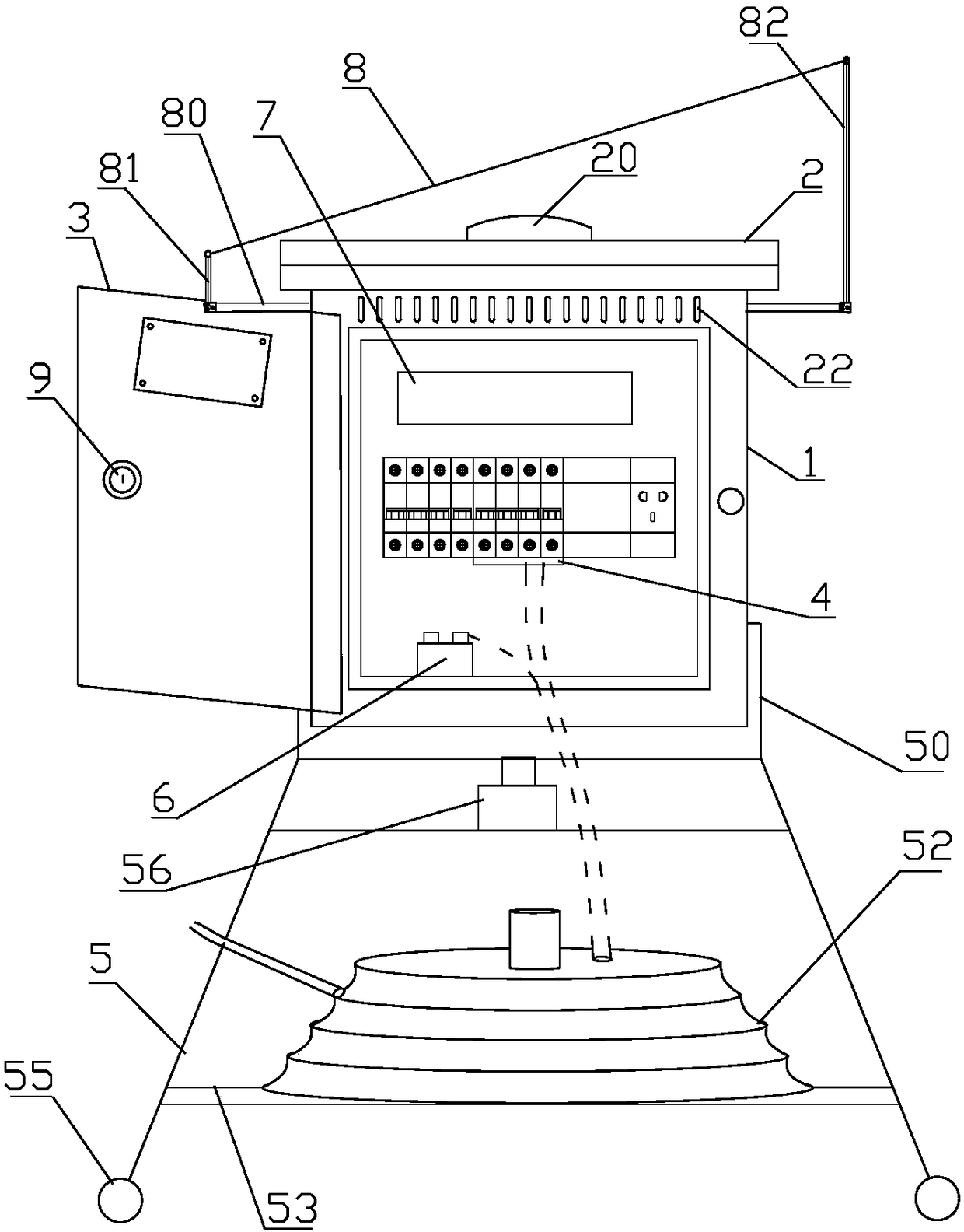 Mobile solar three-level terminal box