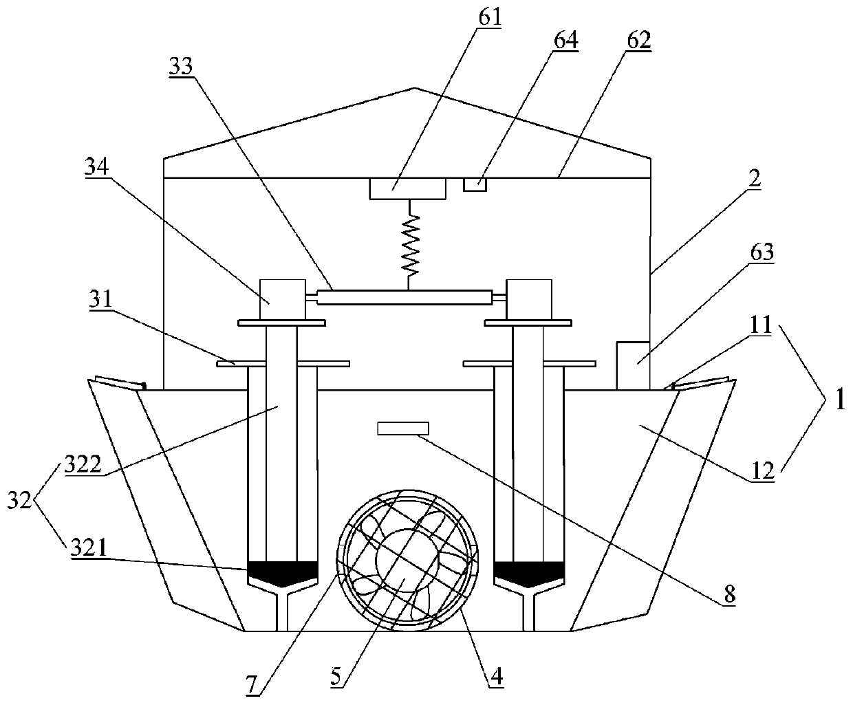 Boat loaded horizontal type hydraulic power generation equipment