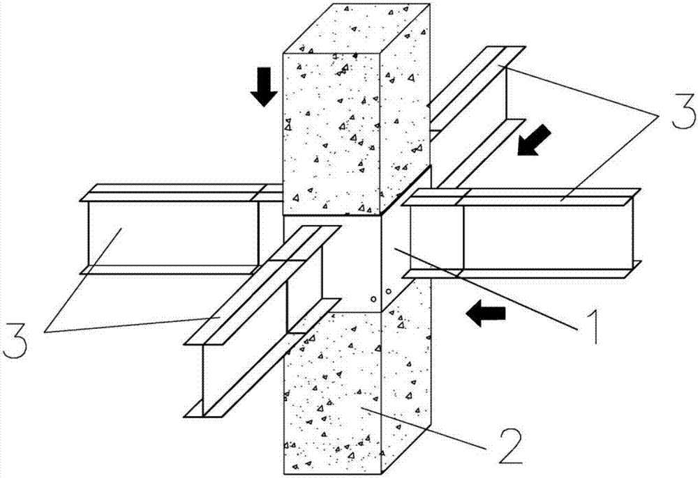 Prefabricated concrete column and steel beam joint