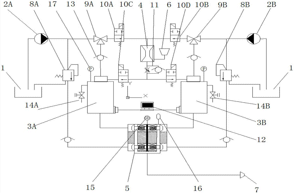 Double-tank double-pump front mixed abrasive jet continuous working system