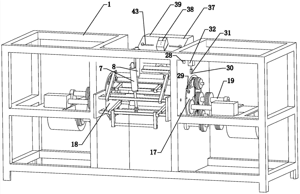 Plastic bag automatic rewinding and changing machine