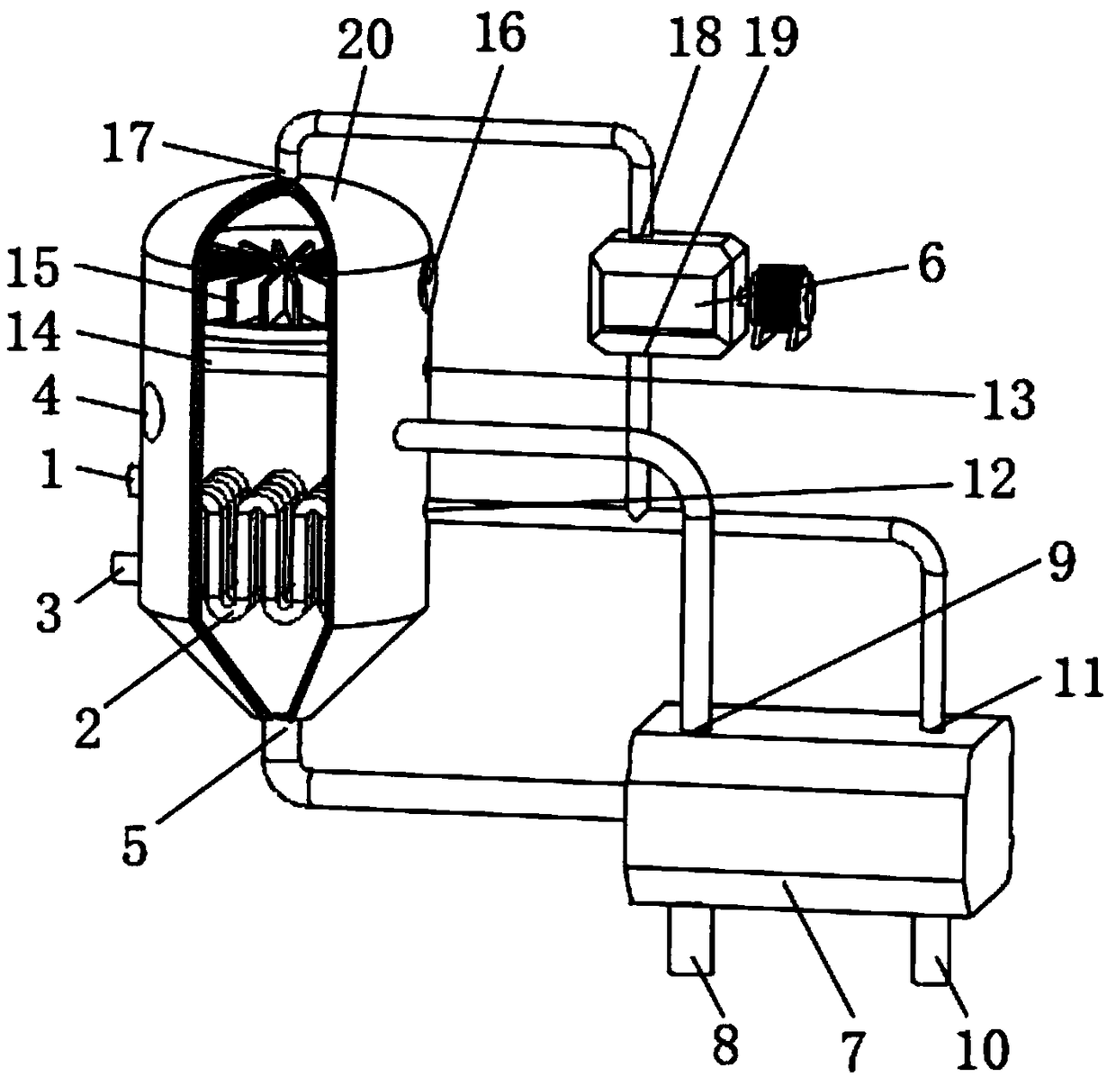 High-salt organic wastewater heat pump evaporation coupled heat pump drying intensive treatment apparatus and using method thereof