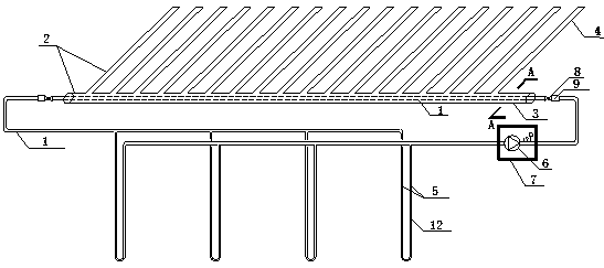 Passive terrestrial heat type snow and ice melting device and construction process thereof