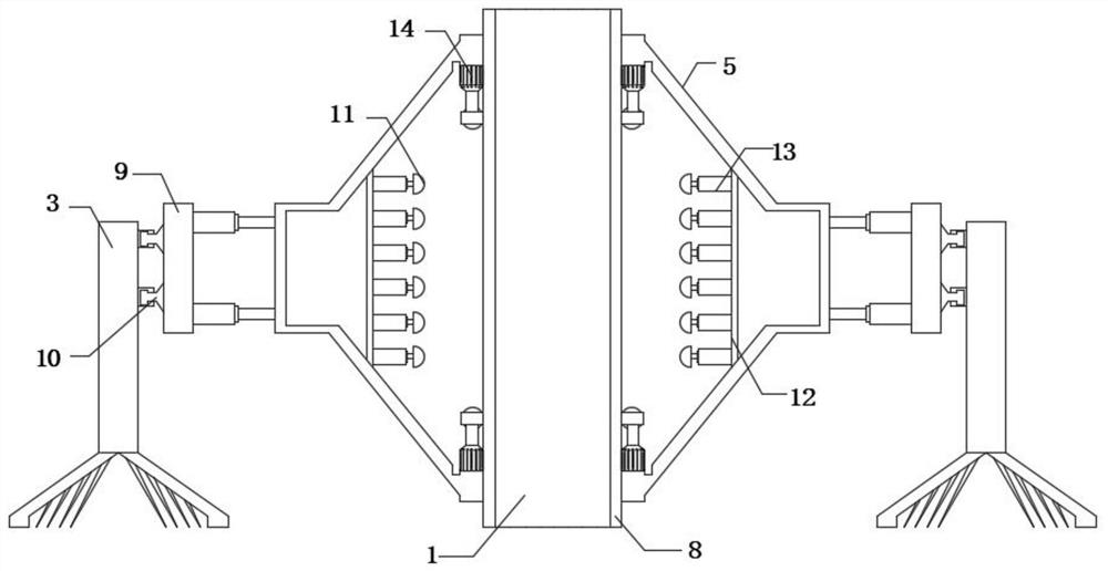 Mounting and reinforcing system for cast-in-place structural column formwork between prefabricated vertical wallboards and using method