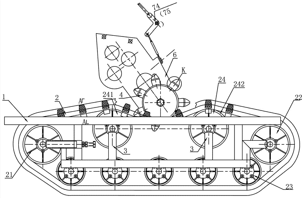 Tracked chassis for agricultural machinery