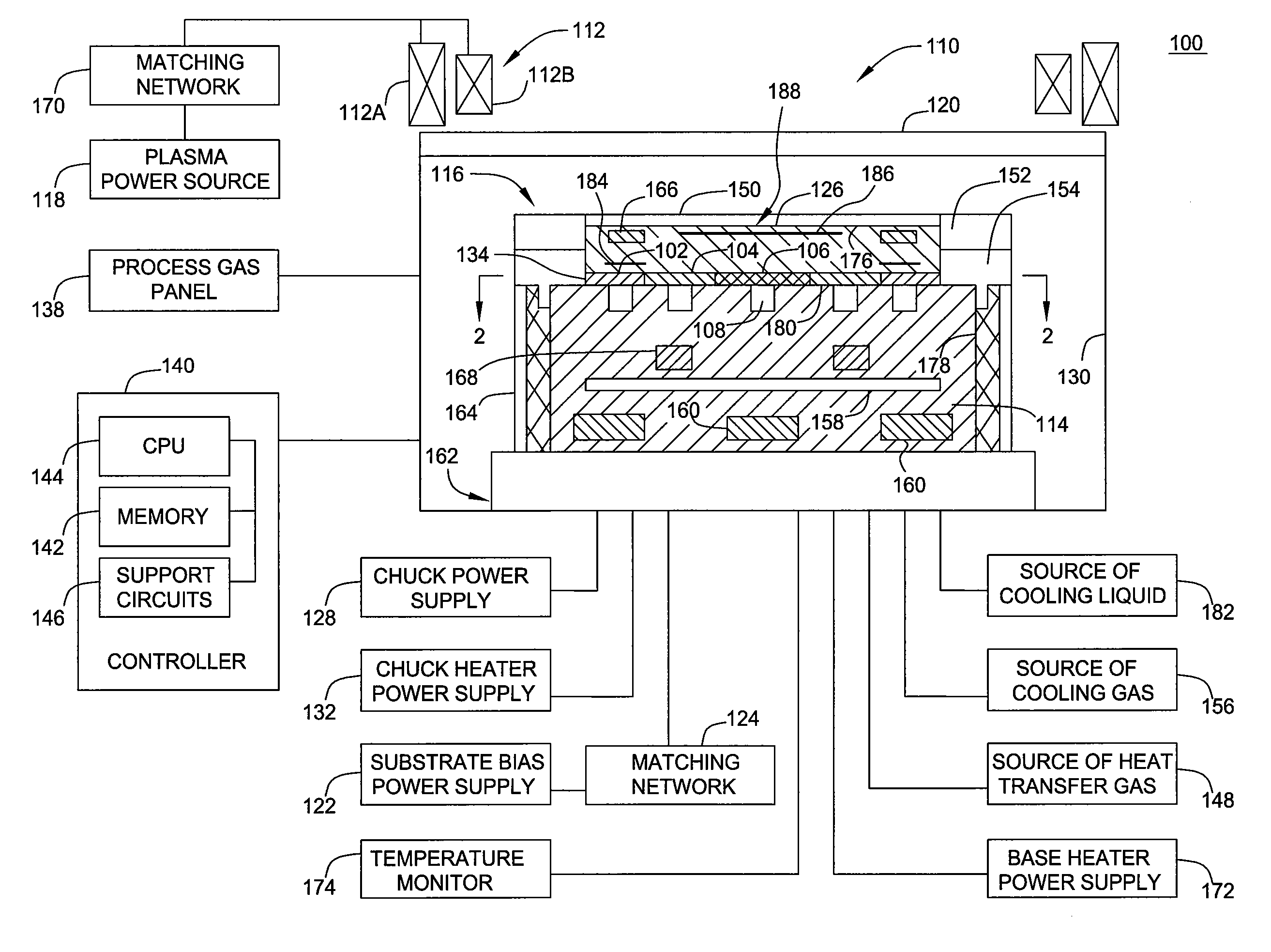 Method and apparatus for controlling temperature of a substrate