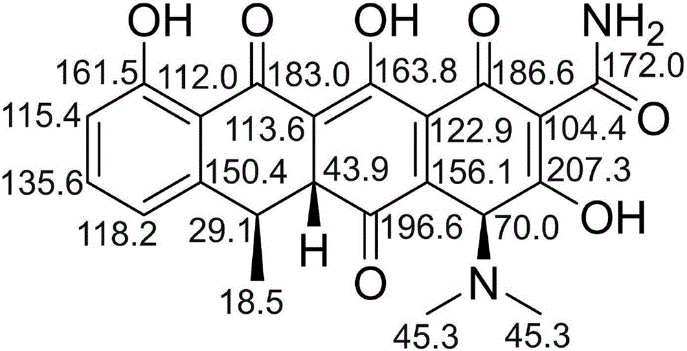 Substance related to doxycycline hyclate as well as analysis and detection method thereof