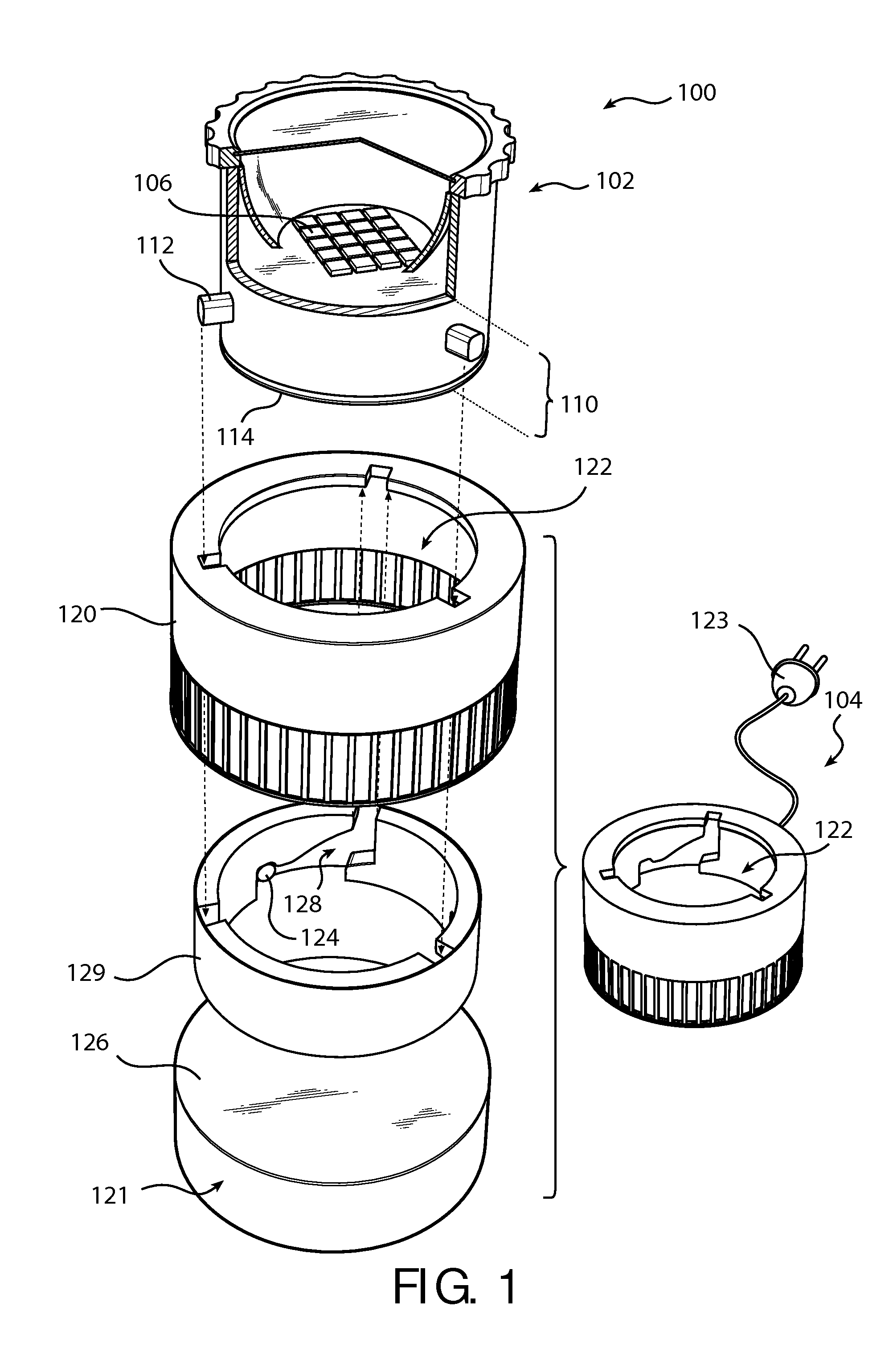 Illumination device comprising an internal power source and an interface for connecting the illumination device to an external power supply