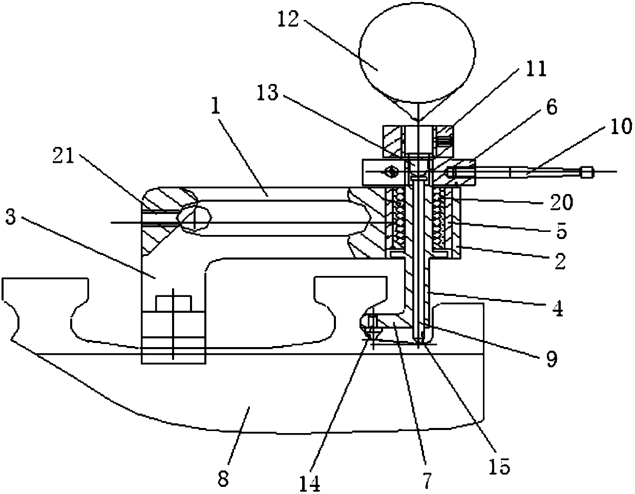 Mechanism for rapid measurement of cartridge receiver outer wall radial difference and application method thereof