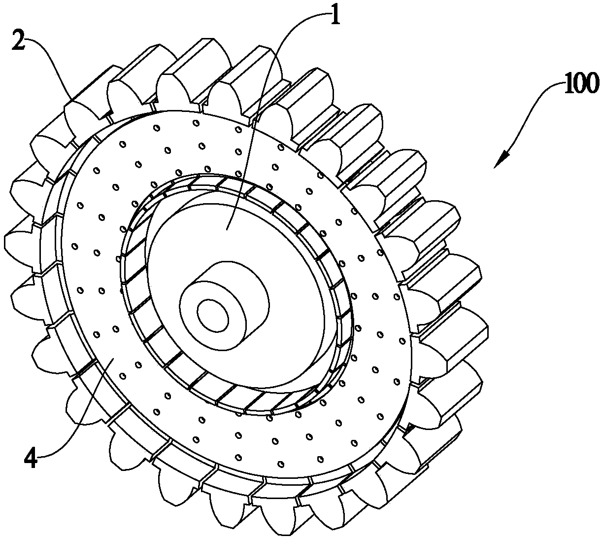 Split type gear, making method of split type gear, correction assembly of split type gear, and correction method of split type gear