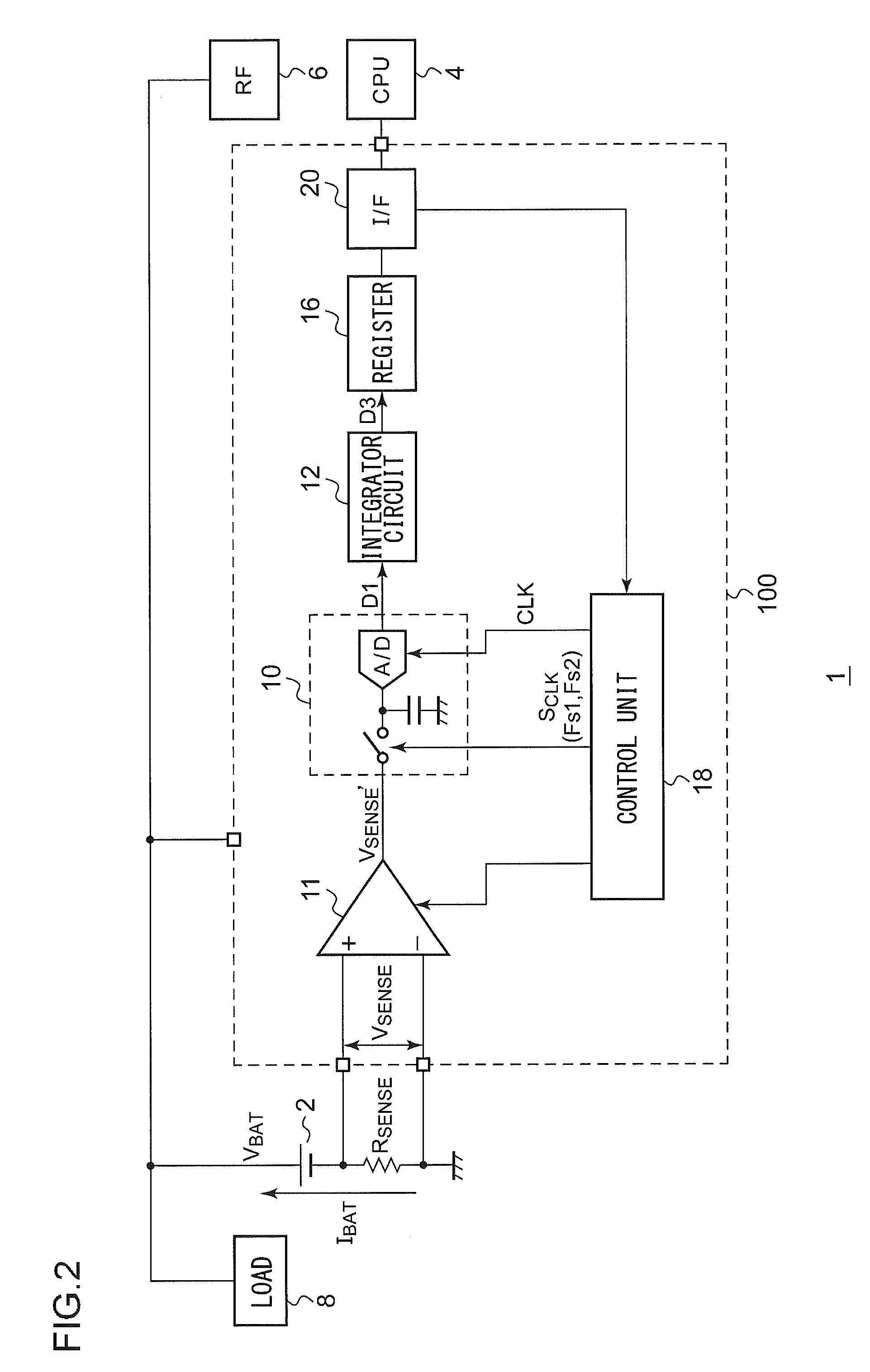 Battery fuel gauge circuit