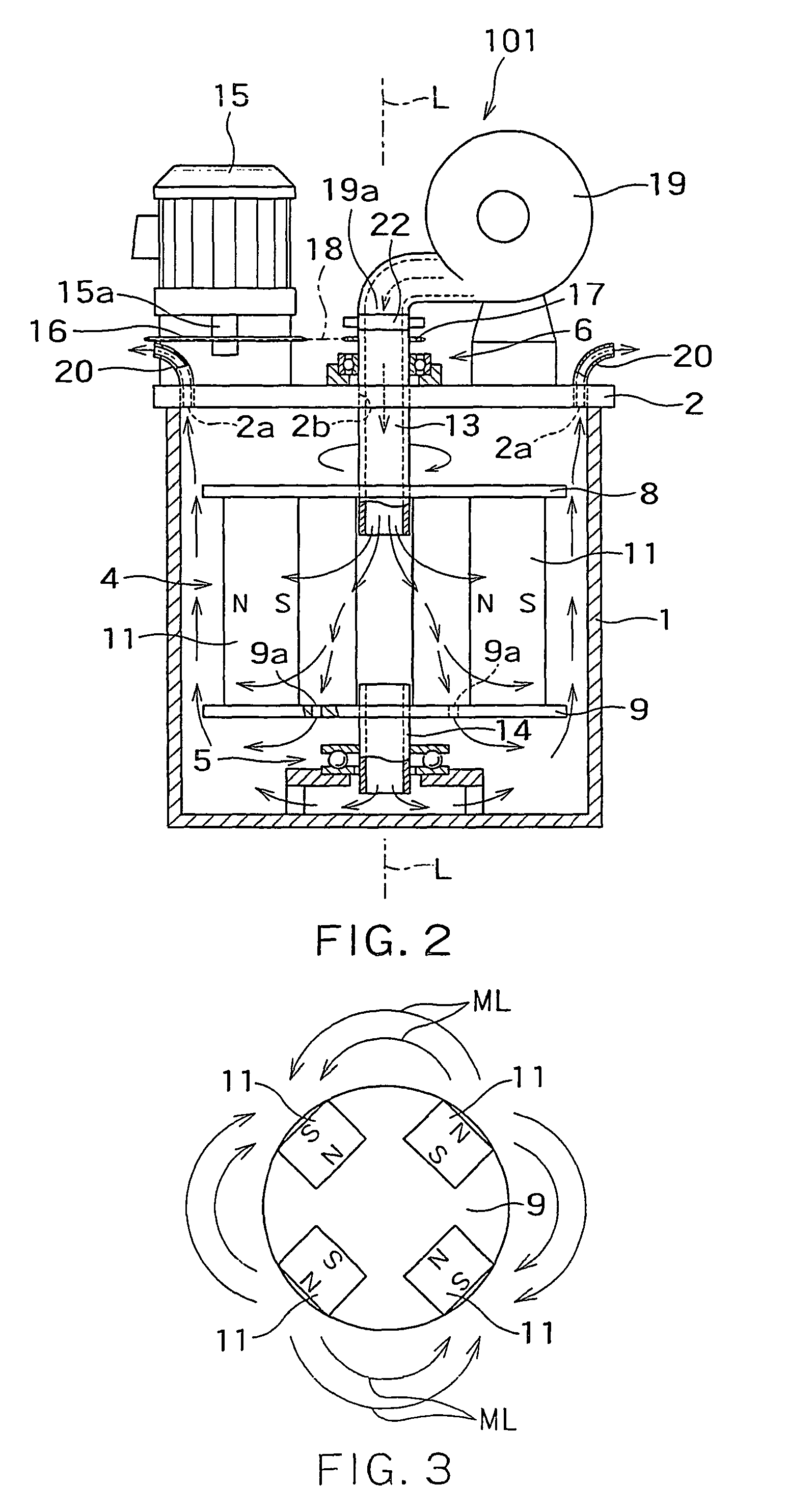 Melting furnace with agitator